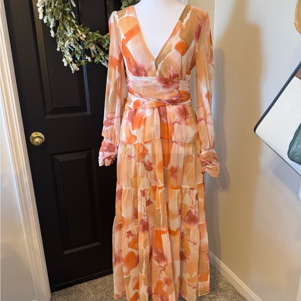 Hello Molly Vibrant Floral Long Sleeve Dress